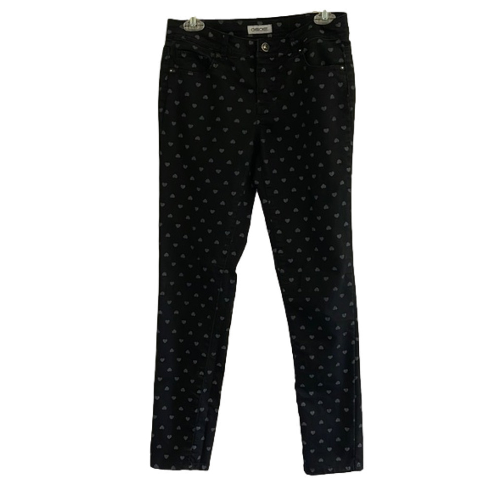 Cherokee Juniors - size 16 black jeans with hearts